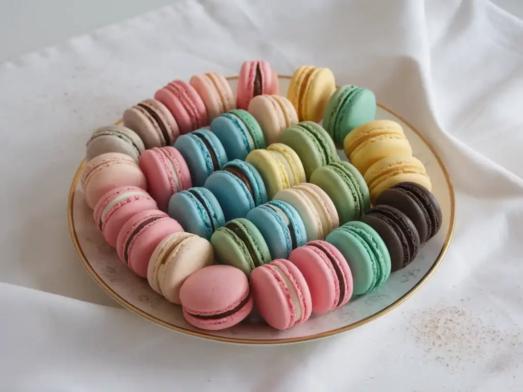 Rezept Macarons – Perfekt angerichtete Macarons auf einem Teller