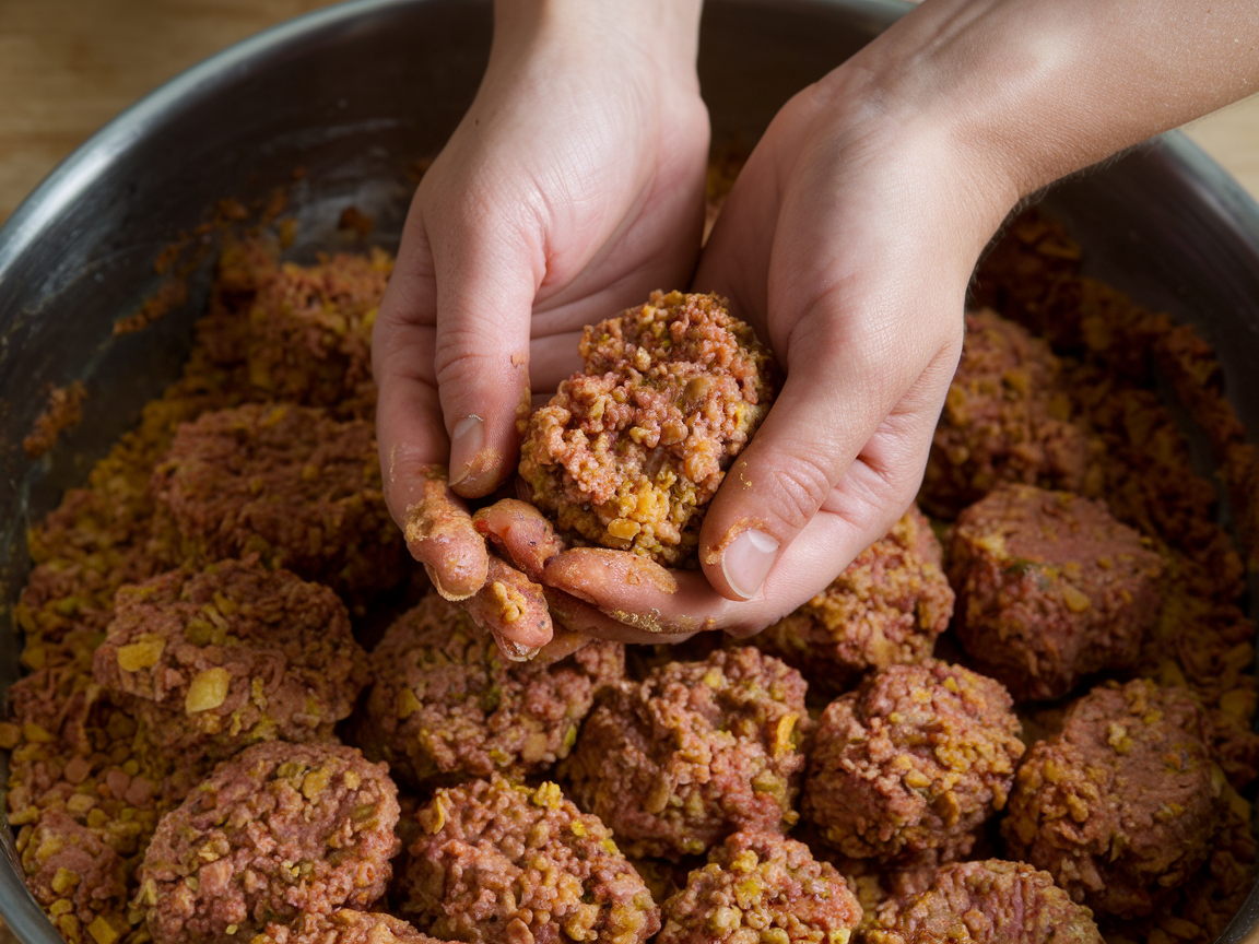 Köfte Rezept - Köfte werden mit den Händen geformt