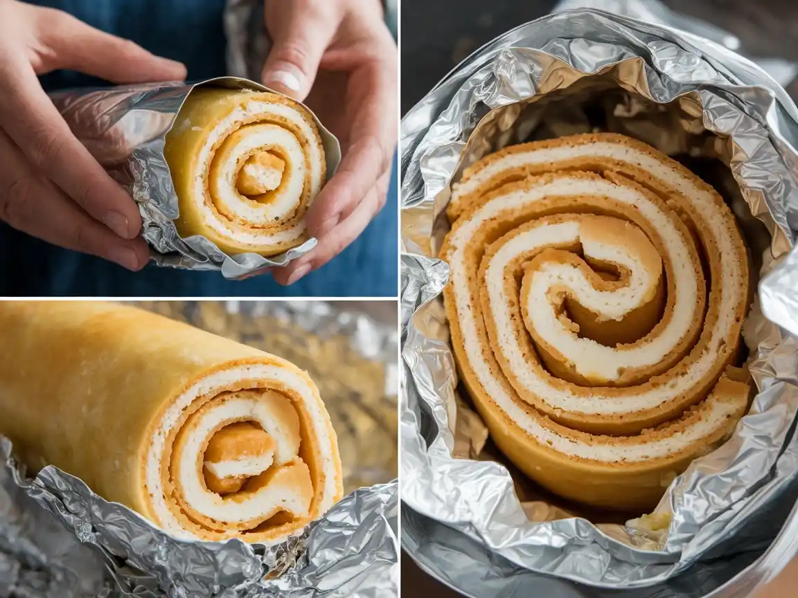 Biskuitrolle Rezept - Aufgerollter Biskuit für Biskuitrolle