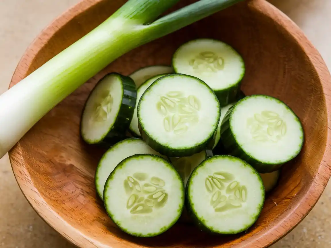 Zwiebelwürfel für Gurkensalat