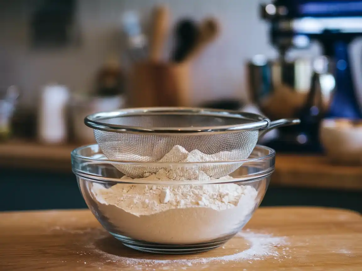 Mandeln und Puderzucker für Rezept Macarons