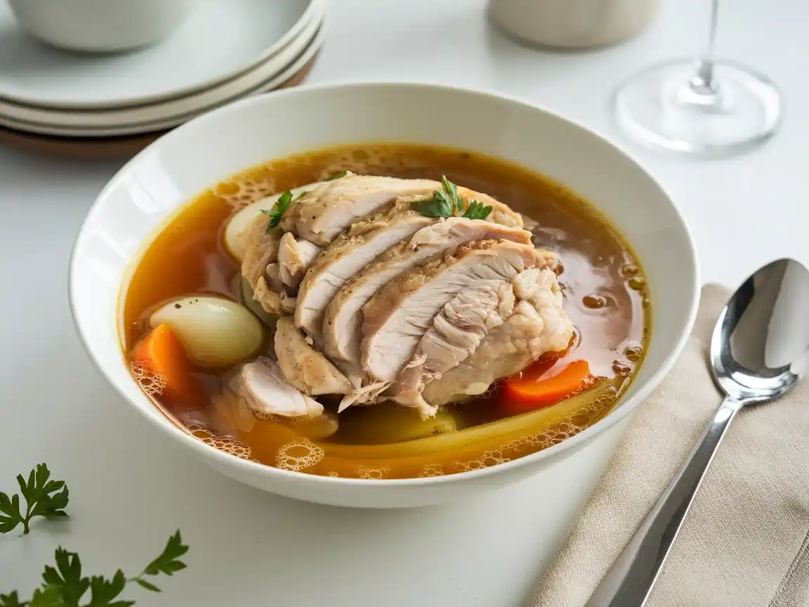 Suppenhuhn Rezept: Zarte Hühnersuppe Mit Klarer Brühe