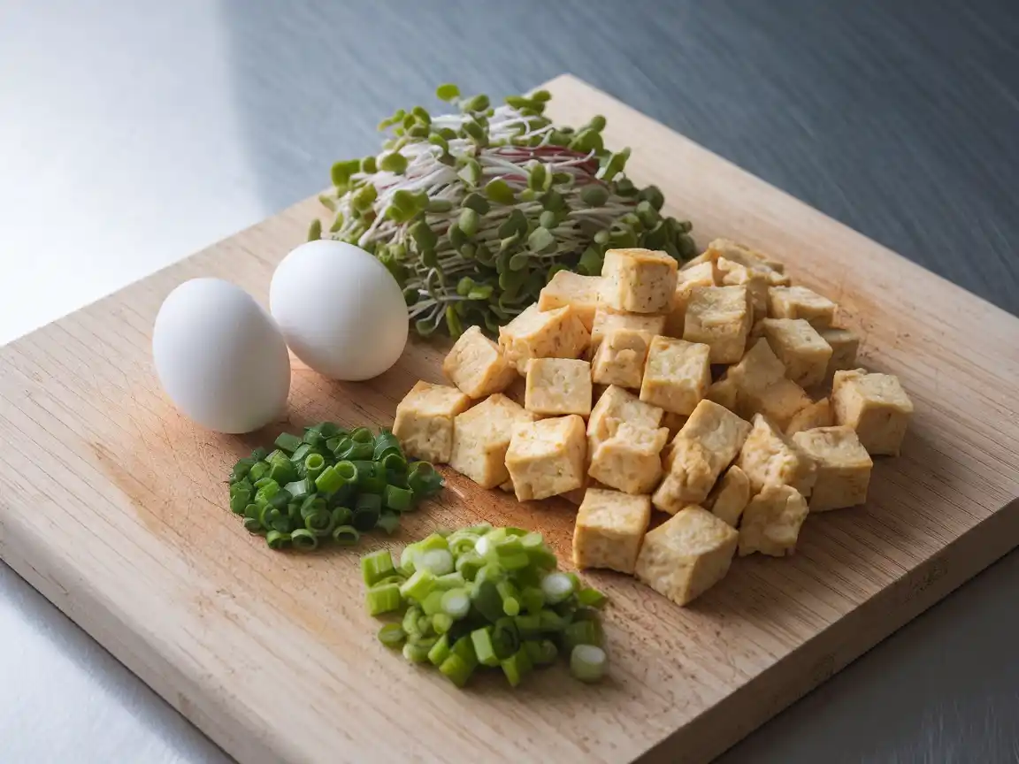 Toppings für die Ramen Suppe vorbereiten