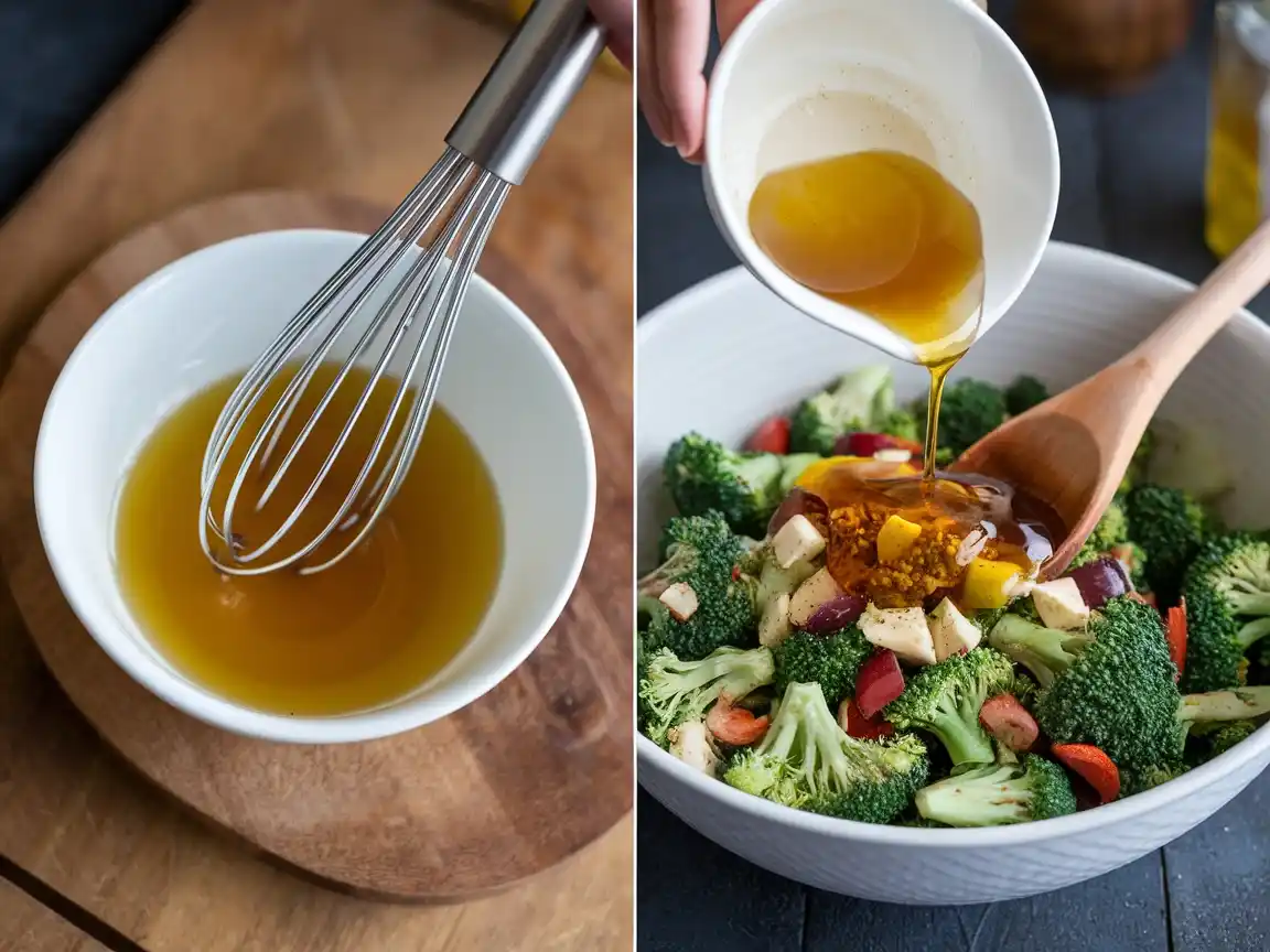 Dressing für den Brokkoli Salat roh zubereiten.