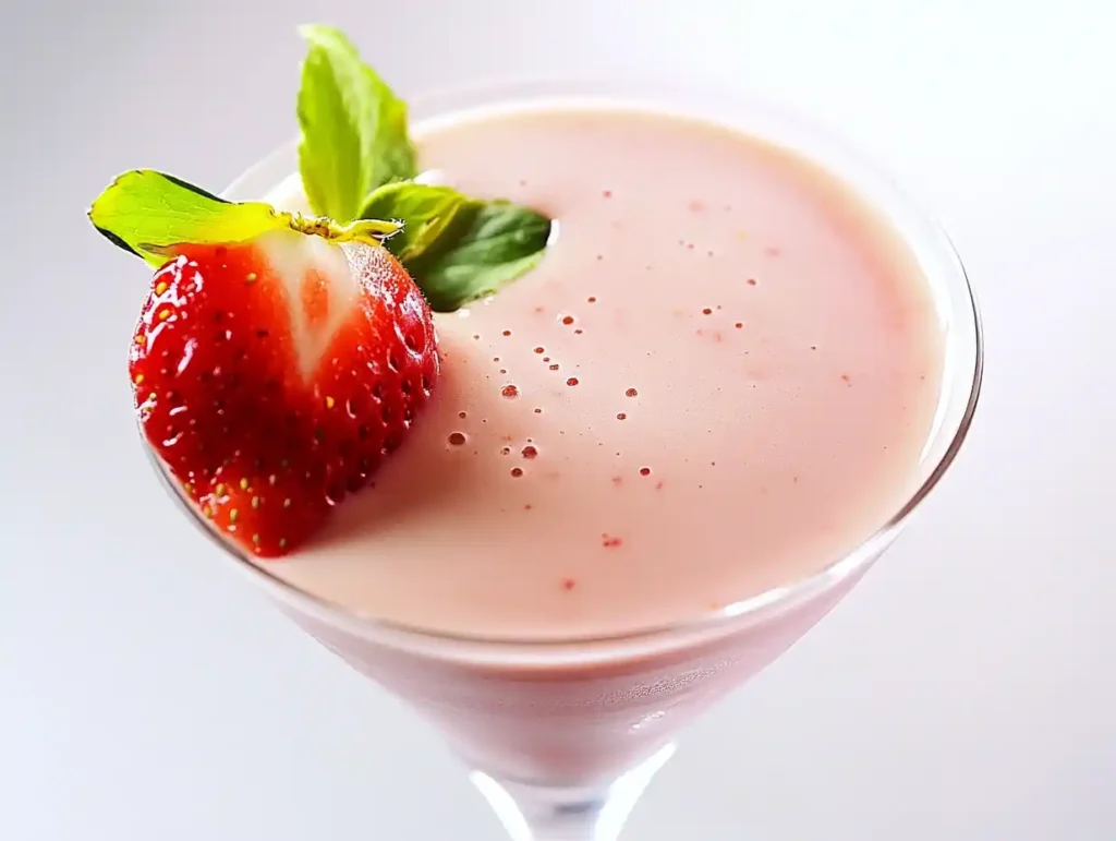 Creme Erdbeeren mit Schokoraspeln im Glas