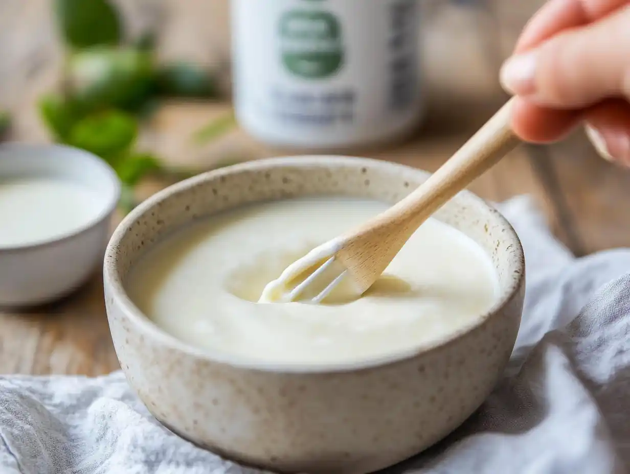 Vanillepudding vegan – Pflanzenmilch und Stärke mischen