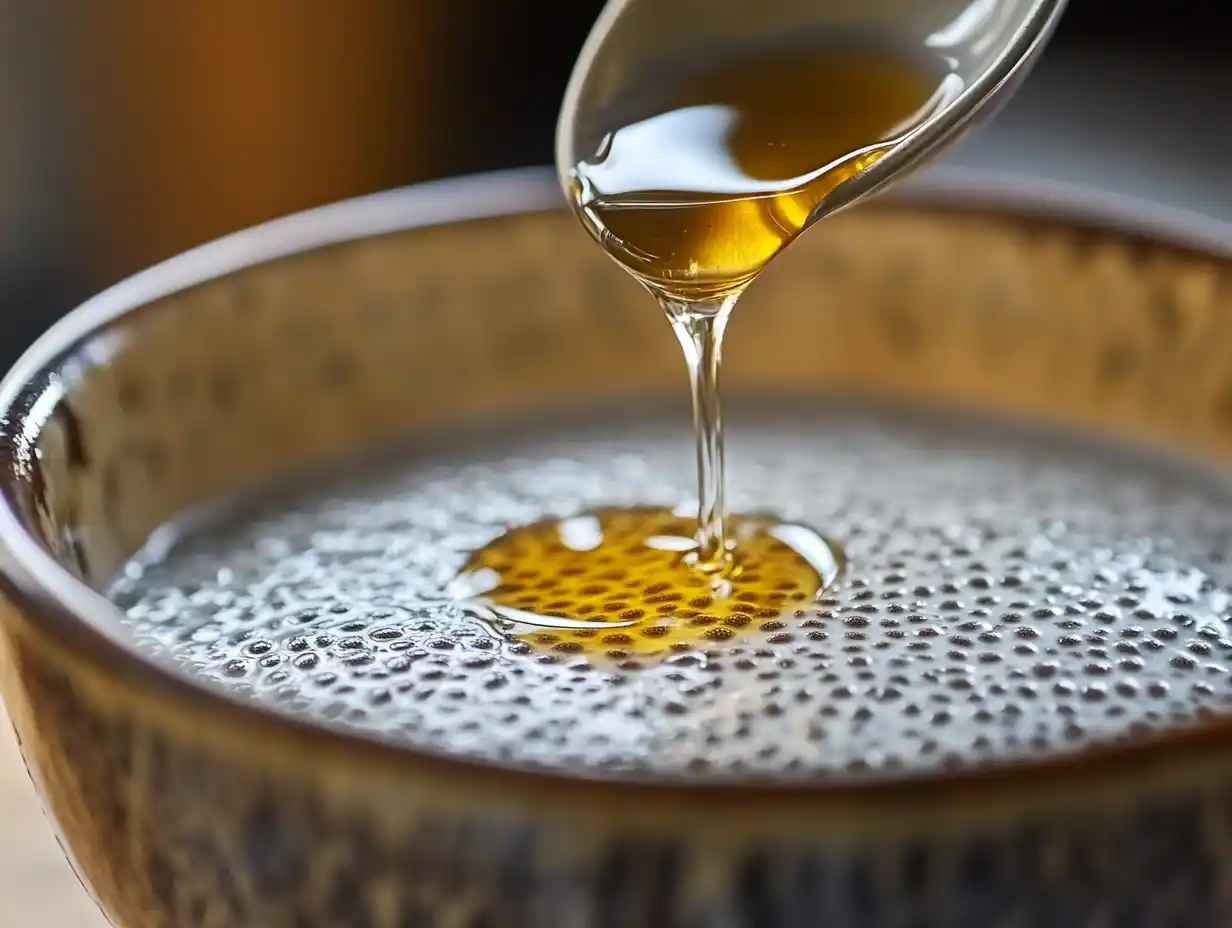 Süße für Chia Pudding Kokosmilch hinzufügen
