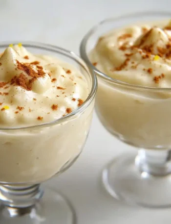Vanillepudding vegan im Glas mit frischen Himbeeren