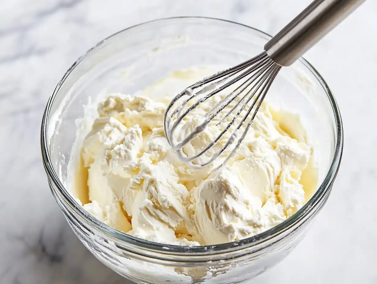 Creme Erdbeeren – Mascarpone und Zucker verrühren