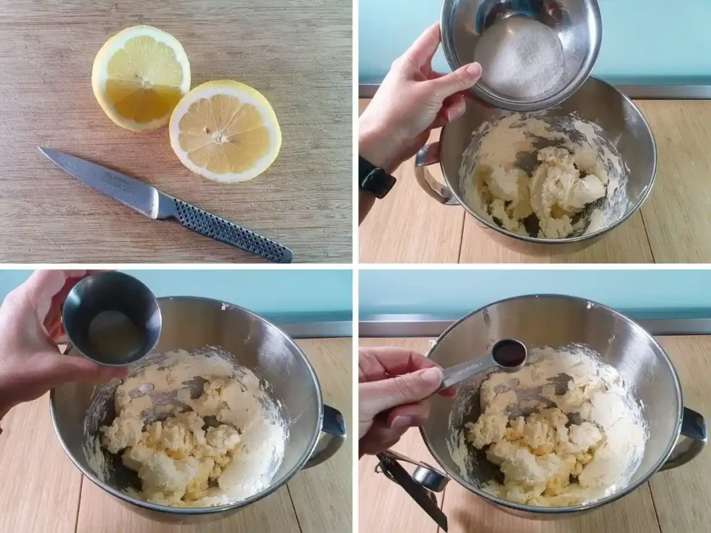 Philadelphia Kuchen Creme mit Frischkäse, Zucker, Zitronensaft und Vanille zubereiten – Schritt für Schritt