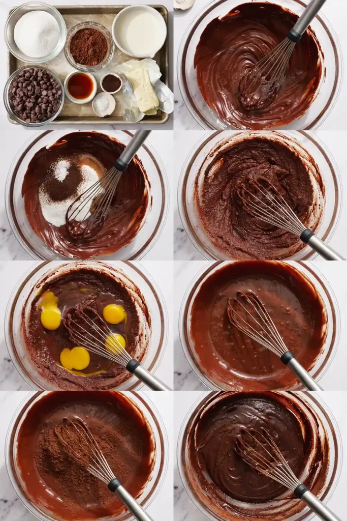 Zubereitung glutenfreier Schokoladenkuchen ohne Mehl – Schritt-für-Schritt-Anleitung mit Teig