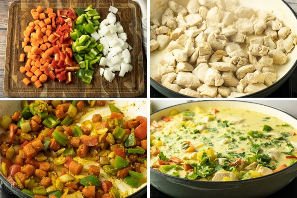 Schritt-für-Schritt Anleitung für Hähnchen Curry mit Ananas und Kokosmilch