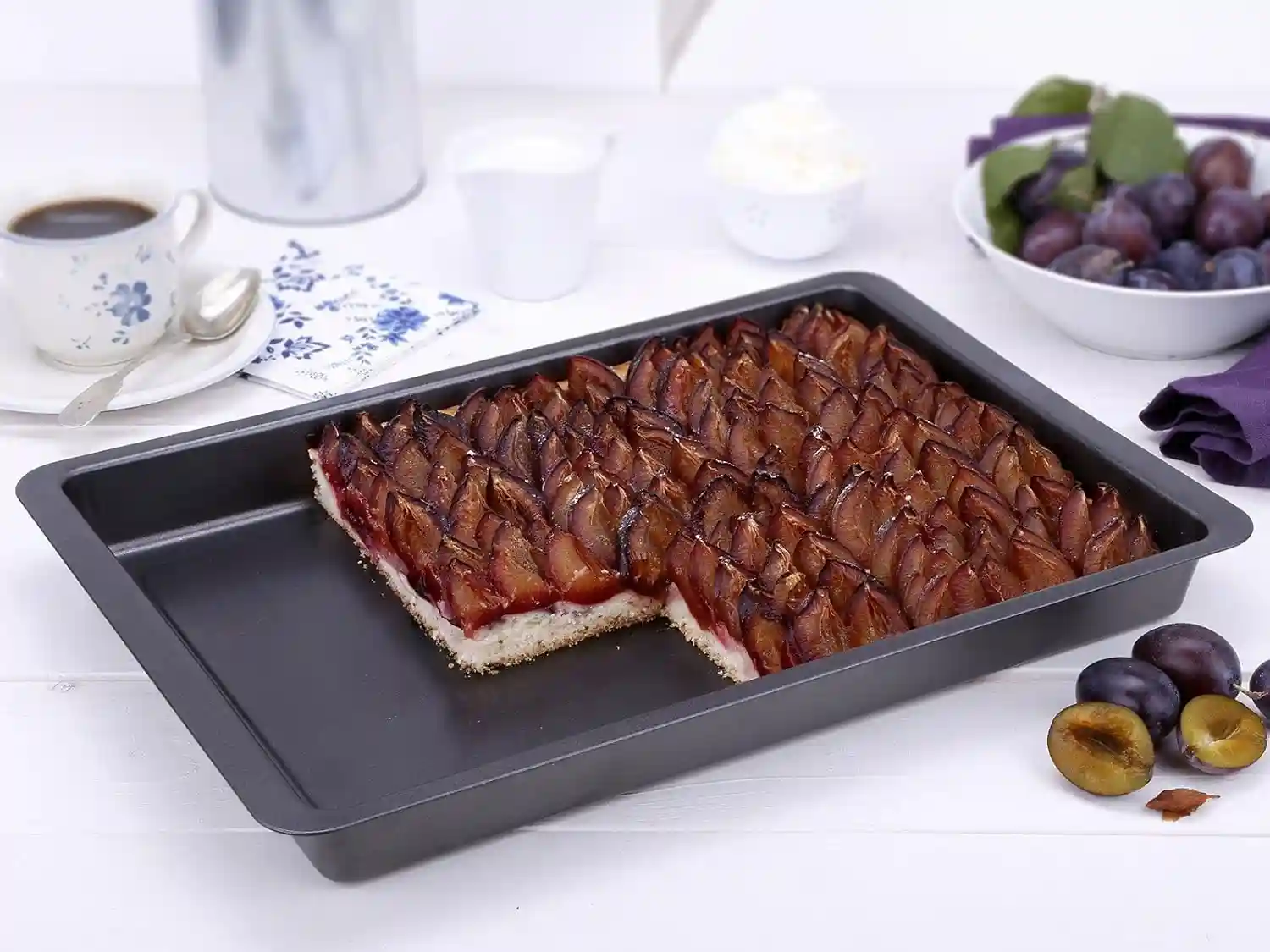 Pflaumenkuchen Auf Dem Blech Mit Streusel – Einfacher Rührteig