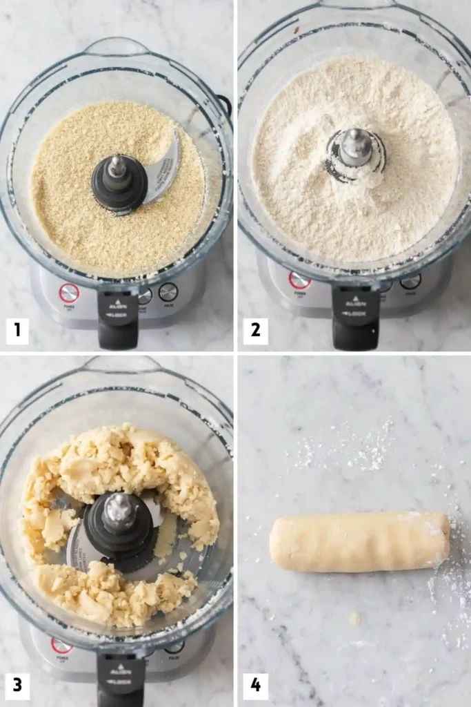 Schritt-für-Schritt Anleitung für Marzipan Rohmasse Rezept – Mandeln mahlen, Zucker mischen und Marzipan selber machen.