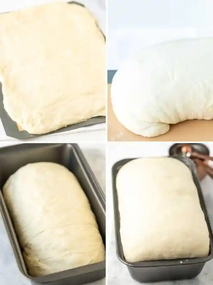 Teig formen und in die Backform legen – Schritt für Schritt weißbrot selber backen mit trockenhefe