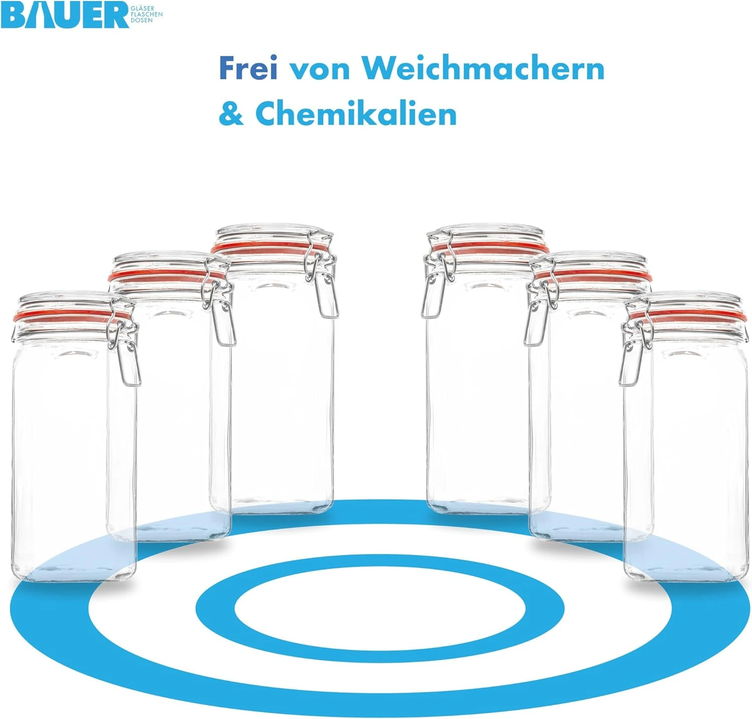 Bügelgläser 1550 ml für Sauerkraut selber machen und Fermentation, BPA-frei, Made in Germany