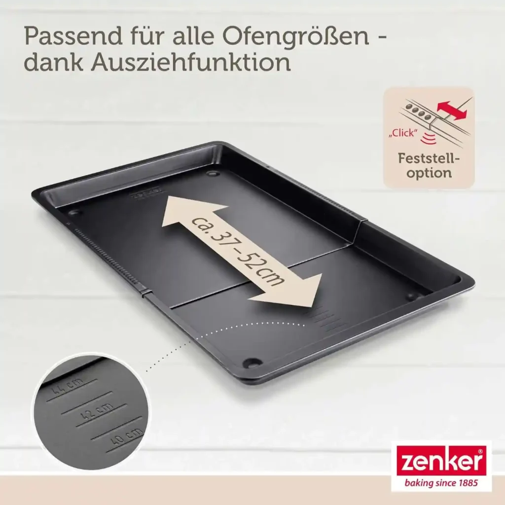 Ausziehbares Zenker Backblech für Pizza, Kuchen und Plätzchen