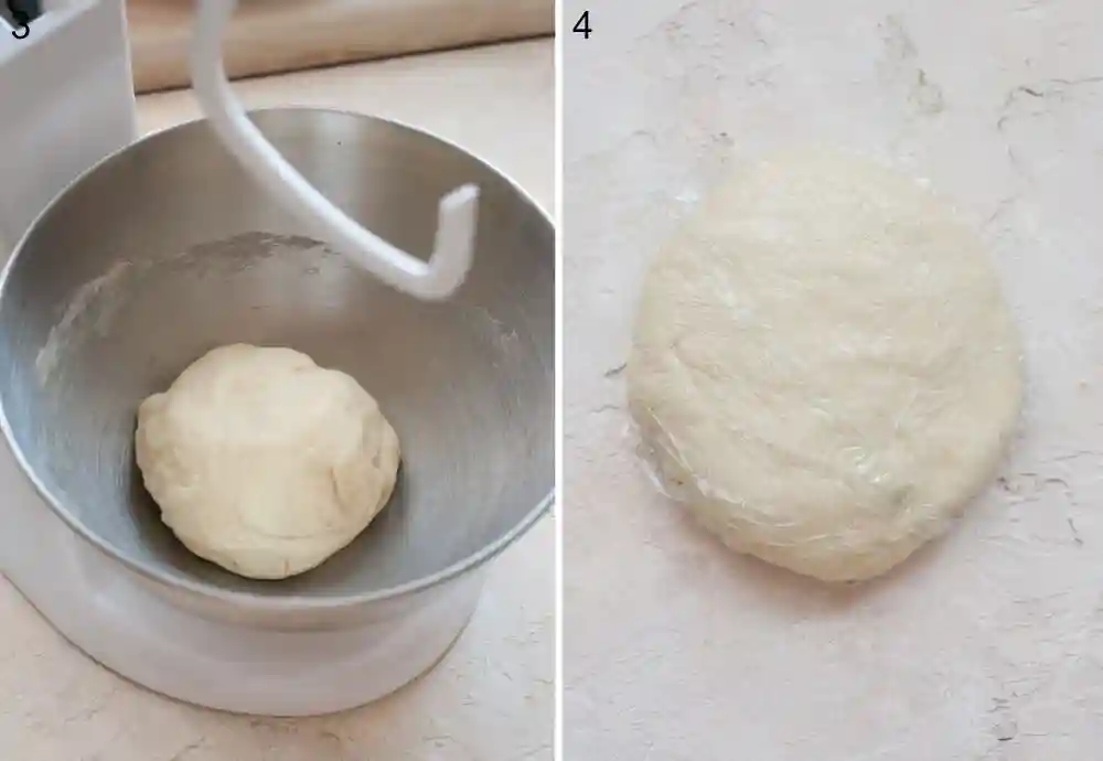Flammkuchenteig kneten und ruhen lassen – einfacher Teig für Flammkuchen Rezept