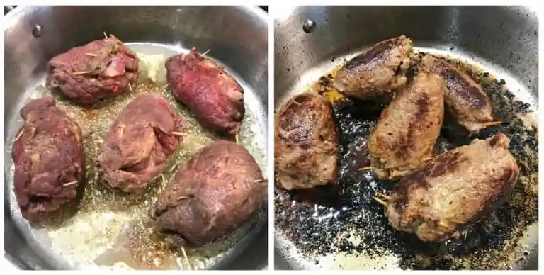 Rinderrouladen anbraten im Topf – klassisches Rouladen Rezept mit Soße