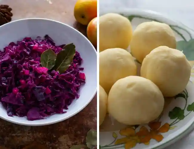 Rotkohl und Kartoffelklöße – klassische Beilagen zum Sauerbraten