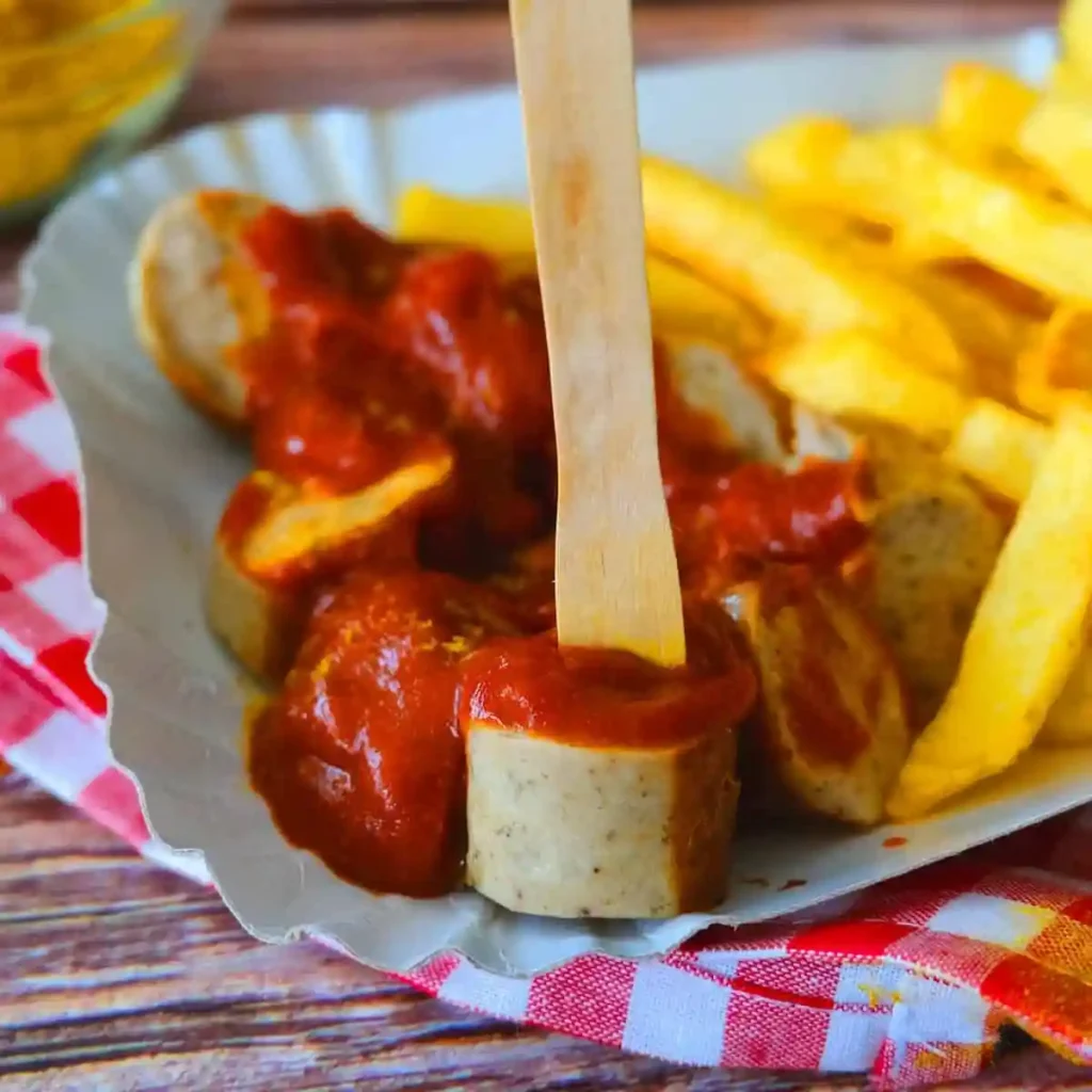 Currywurst mit Pommes und hausgemachter Currywurst Soße Rezept