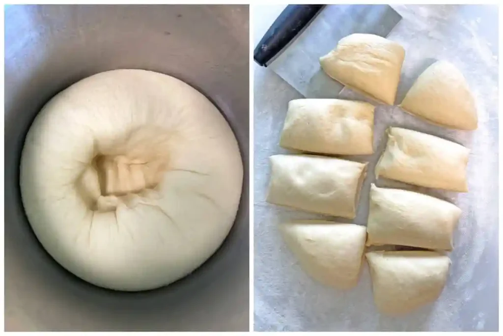 Dampfnudel Teig portionieren und vorbereiten
