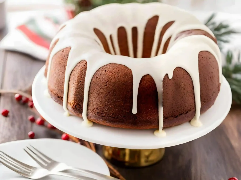 Saftiger Eierlikör Gugelhupf mit Eierlikör Glazur – klassischer Gugelhupf mit Eierlikör auf Kuchenplatte
