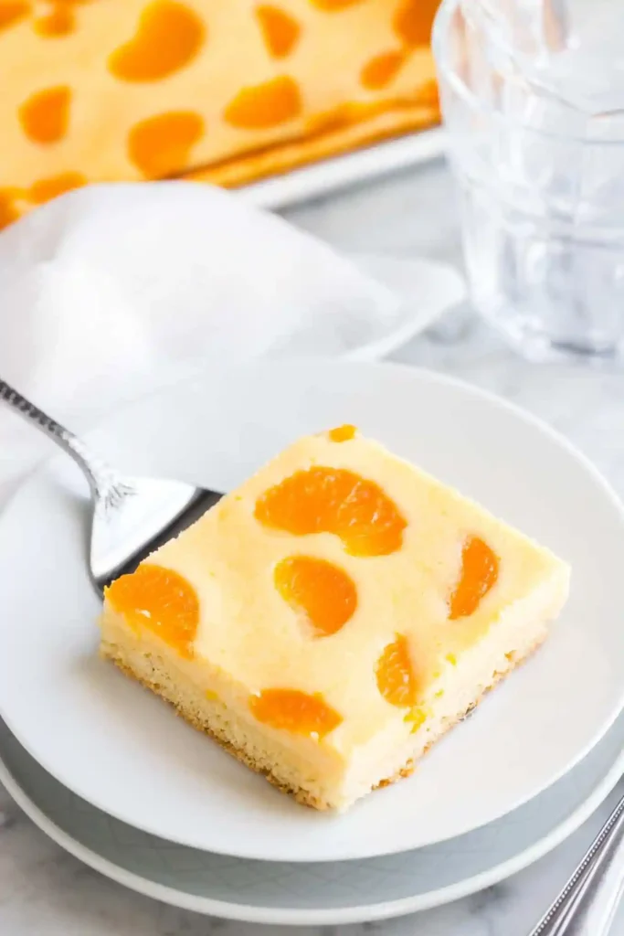Weltbester Käsekuchen mit Mandarinen vom Blech – saftiger Mandarinen Käsekuchen mit Vanillepudding