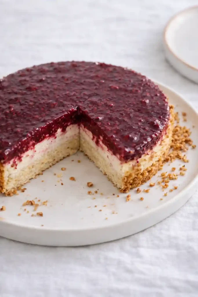 Himbeertorte Rezept mit Sahne – einfache Himbeer-Sahne-Torte mit Biskuitboden, cremiger Füllung und fruchtigem Himbeerbelag