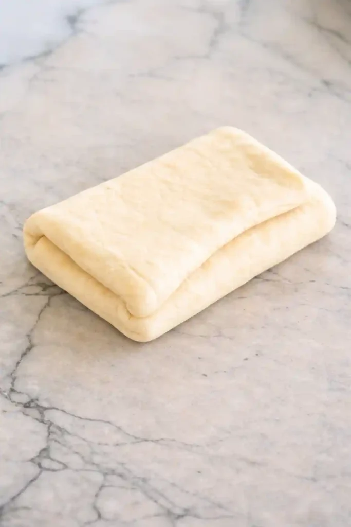 Plunderteig Rezept – gefalteter Plunderteig nach dem Tourieren für Croissant Teig selber machen