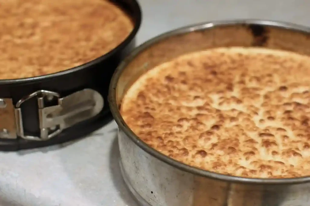 Baumkuchen backen – goldbraune Schicht nach dem Grillen in der Springform für saftiges Baumkuchen Rezept