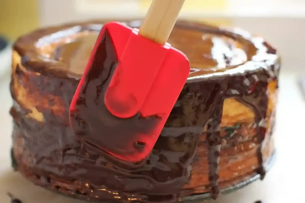 Baumkuchen selber machen – saftiger Baumkuchen mit glänzender Schokoladenglasur überziehen