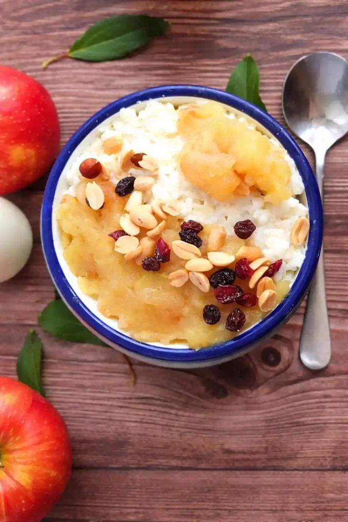 Milchreis mit Apfelmus – Omas Apfelmus Rezept als süßes Dessert