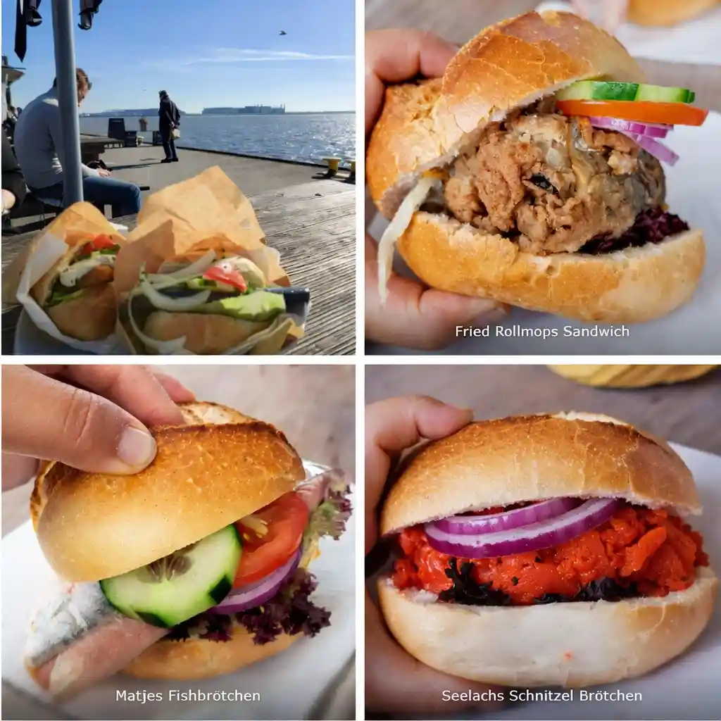Verschiedene Fischbrötchen Varianten wie Matjes Fischbrötchen, Backfischbrötchen und Bremer Fischbrötchen – klassisches Fischbrötchen Rezept
