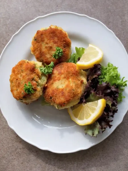 Fischfrikadellen Rezept DDR – knusprige Fischbuletten selber machen mit Zitrone und Salat