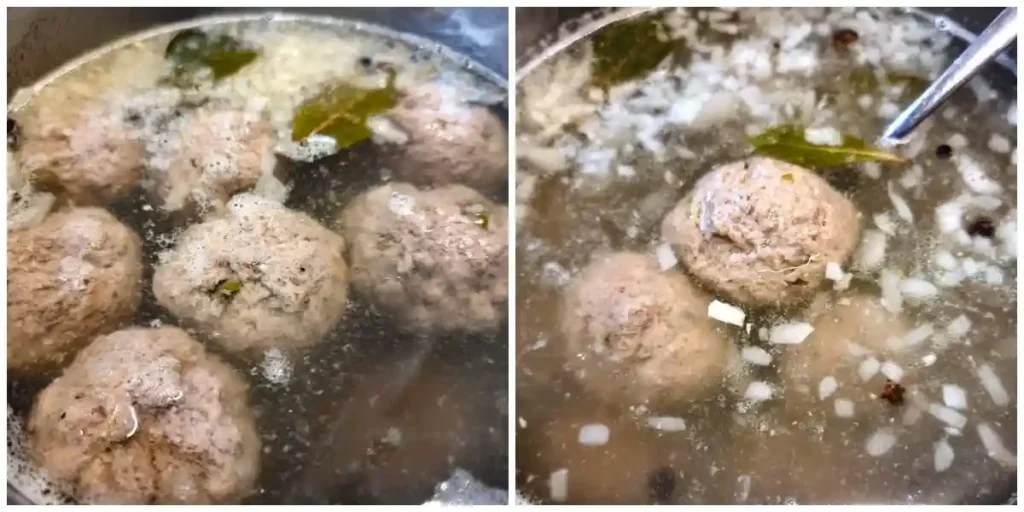 Königsberger Klopse in Brühe garen – Fleischklöße für Königsberger Klopse Rezept mit Kapern nach Original DDR Rezept