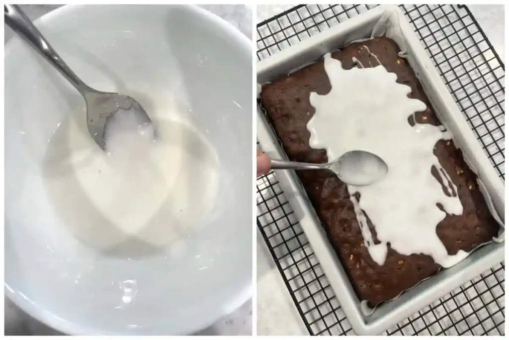 Zuckerglasur wird auf Berliner Brot nach Omas Rezept verteilt für den klassischen Überzug