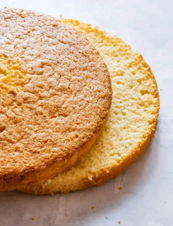 Biskuitboden Rezept – luftiger Biskuitboden für Torten und Obstkuchen in Schichten geschnitten