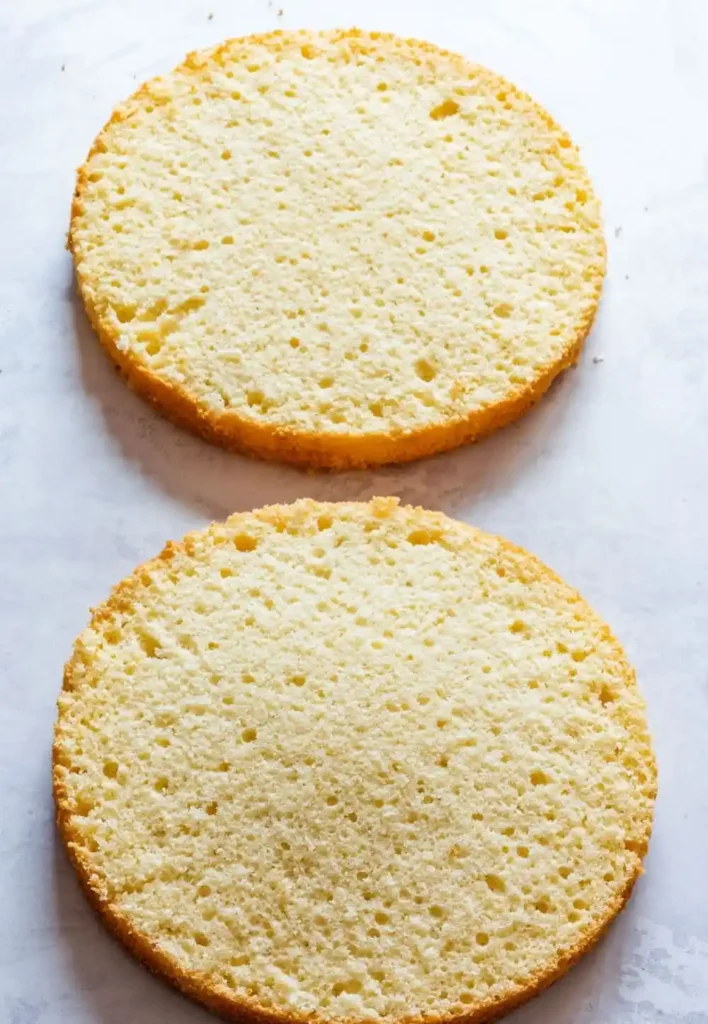 Biskuitboden Rezept in Schichten geschnitten – luftiger Biskuitboden für Torten und Obstkuchen vorbereitet