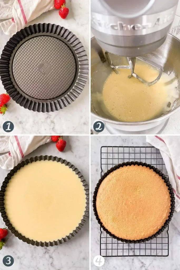 Erdbeerboden Rezept Schritt für Schritt – Tortenboden mit Erdbeeren backen von Teig bis fertigem Biskuitboden