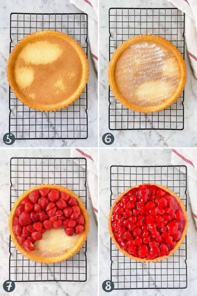 Erdbeerboden belegen Schritt für Schritt – Tortenboden mit Erdbeeren und Tortenguss richtig belegen und fertigstellen