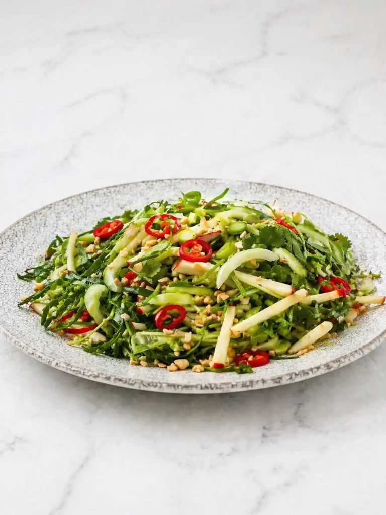 Pak Choi Salat asiatisch mit Apfel, Gurke und Chili – frischer Pak Choi Salat Rezept roh