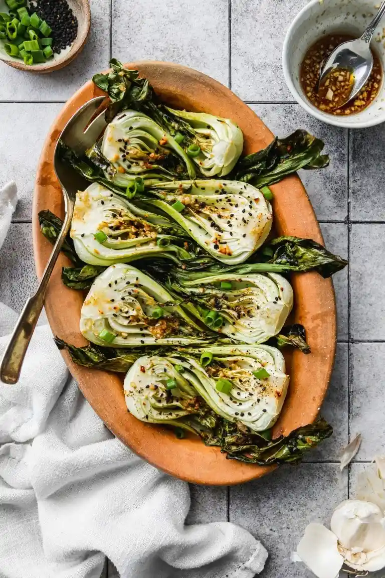 Pak Choi aus dem Ofen – Einfaches Rezept mit Sesamsauce