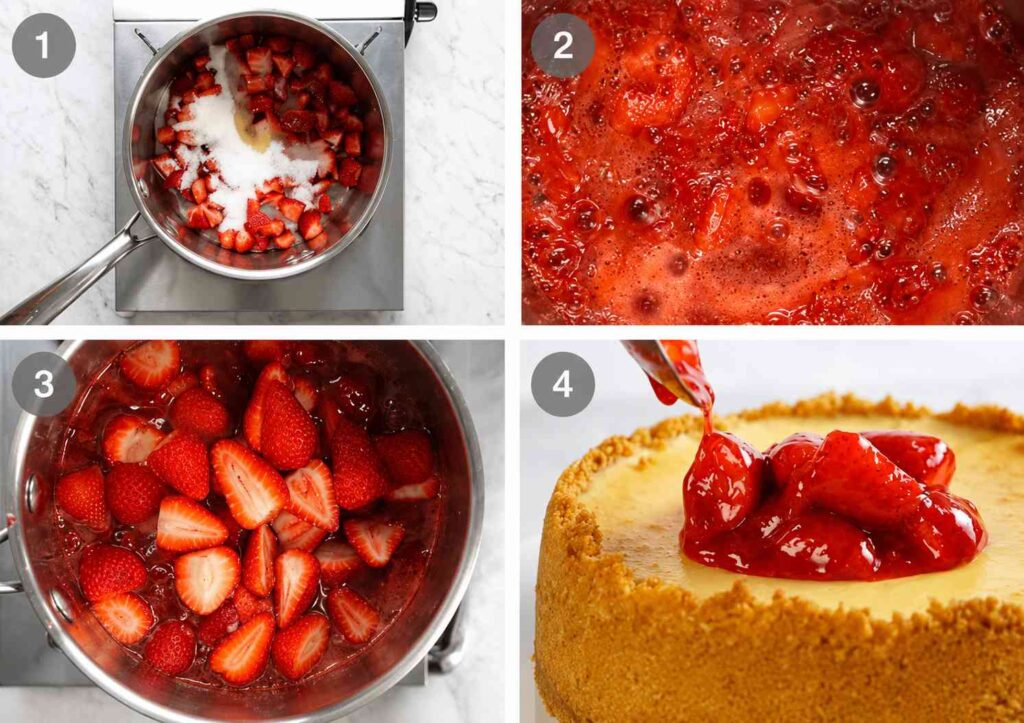 Erdbeer Käsekuchen Rezept mit Erdbeer-Topping aus frischen Erdbeeren Schritt für Schritt