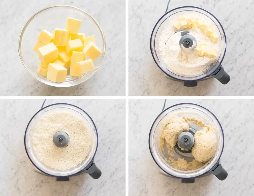 Scones Rezept original englisch Schritt für Schritt mit kalter Butter, Mehl und Milch im Food Processor für fluffige Scones