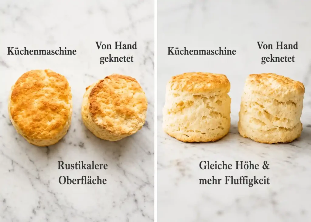 Scones Rezept original englisch im Vergleich: Scones aus der Küchenmaschine und von Hand geknetet