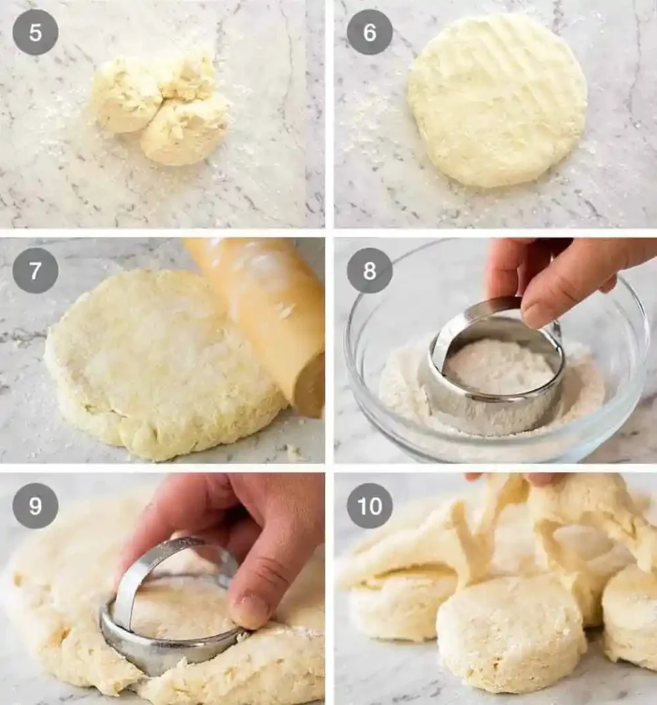 Scones Rezept original englisch Schritt für Schritt mit Teig formen, ausrollen und Scones ausstechen