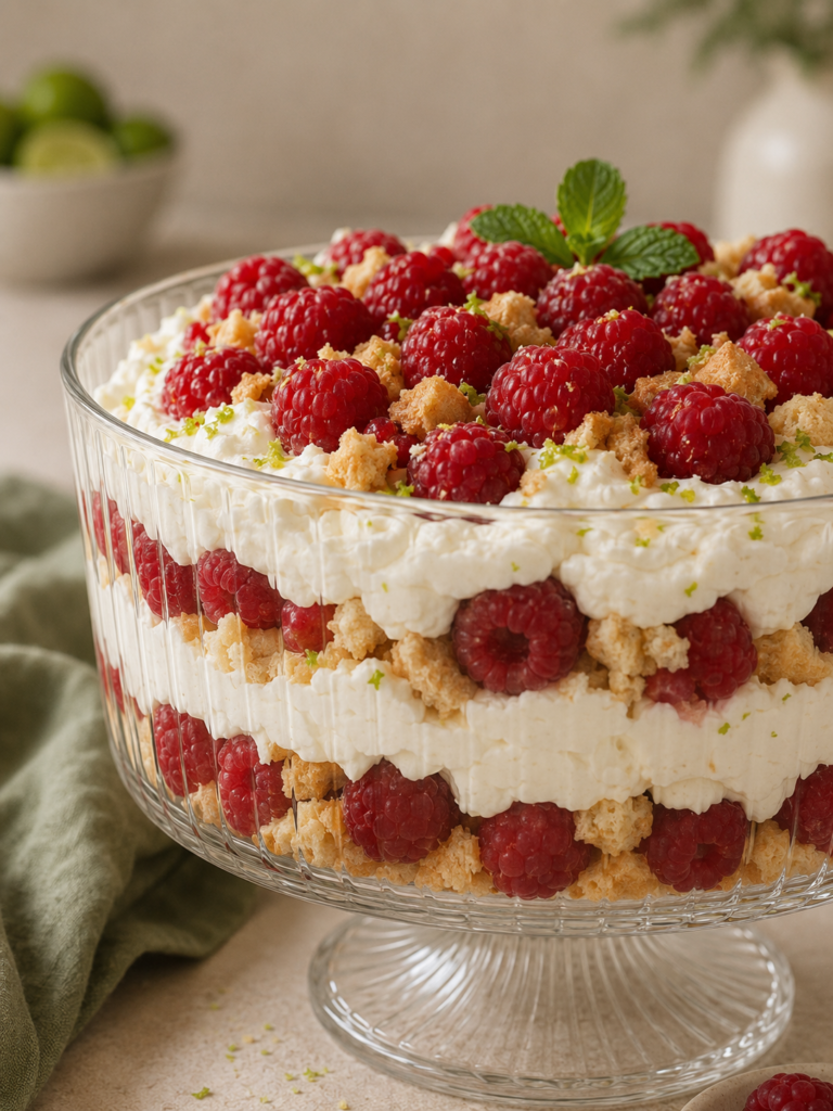 Wilde Hilde in Nahaufnahme – einfacher Nachtisch mit Himbeeren, Sahne und Löffelbiskuit