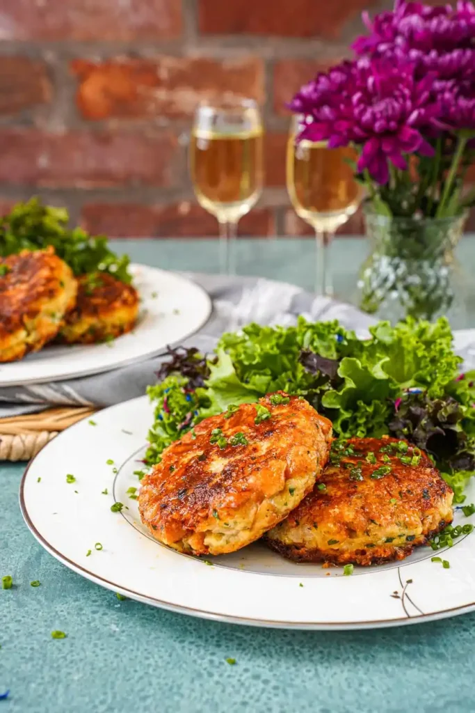 Tiroler Kaspressknödel mit Bergkäse, Schnittlauch und frischem Blattsalat als Hauptspeise